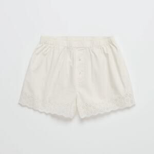 Madhappy Eyelet Boxer Short Size Small Vanilla Cotton Comfort Scallop Edge